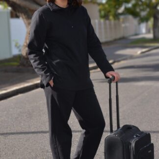 Ladies Quarter Crew Neck Track Suits - Black Only